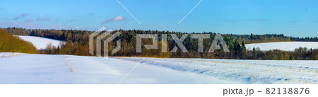 Ukrainian snow-covered villages, panorama of winter and evening villages. Ukrainian snow-covered villages, panorama of winter and evening villages. 82138876