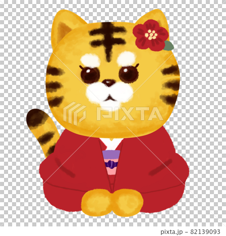 和服新年賀卡材料的母老虎 和服新年賀卡材料的母老虎 82139093