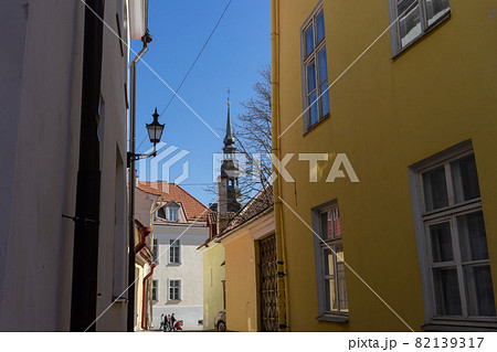 Passers-by on the street of the Old city in Tallinn. Passers-by on the street of the Old city in Tallinn. 82139317