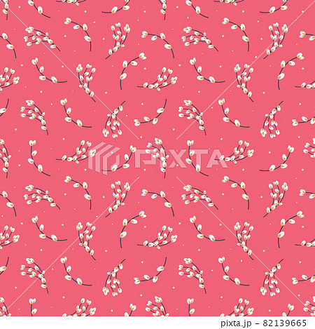 Willow seamless pattern.Pattern with willow twigs  82139665