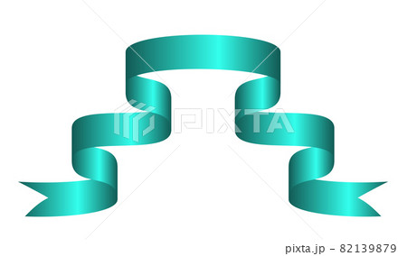 Green colorful curved ribbon on white background. Vector Illustration. EPS10 82139879