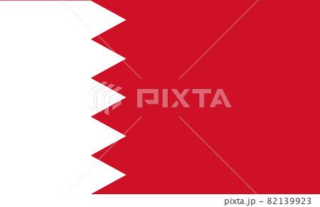 White and red flag of the Kingdom of Bahrain. Vector Illustration. EPS10