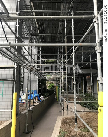 マンション大規模修繕足場工事、居住者から見た大規模修繕足場工事、安全第一、工事内容、住民検査 82141060