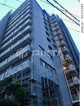 マンション大規模修繕足場工事、居住者から見た大規模修繕足場工事、安全第一、工事内容、住民検査 82141066