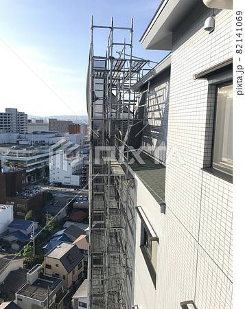 マンション大規模修繕足場工事、居住者から見た大規模修繕足場工事、安全第一、工事内容、住民検査 82141069