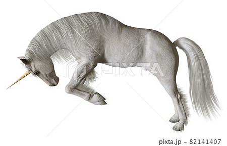 Fantasy unicorn isolated on white background 3d illustration 82141407