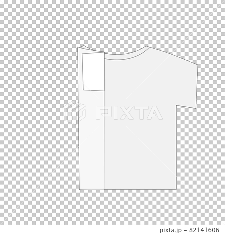洗濯物の畳み方。半袖Tシャツ左肩を折る 洗濯物の畳み方。半袖Tシャツ左肩を折る 82141606