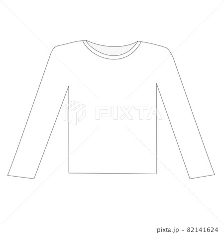 洗濯物の畳み方。長袖Tシャツを広げる 82141624