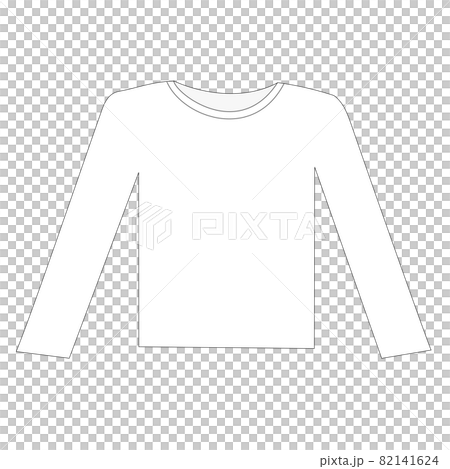 洗濯物の畳み方。長袖Tシャツを広げる 82141624