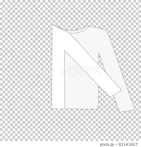洗濯物の畳み方。長袖Tシャツ左を縦に折る 洗濯物の畳み方。長袖Tシャツ左を縦に折る 82141627