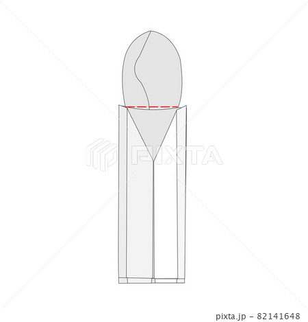 洗濯物の畳み方 パーカー上部に横の折り目をつけるのイラスト素材