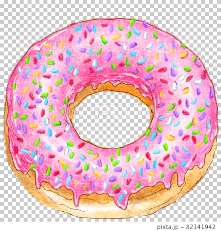 Color spray strawberry donut_donut illustration 82141942