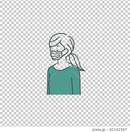 Woman wearing a mask-2 colors Woman wearing a mask-2 colors 82142567