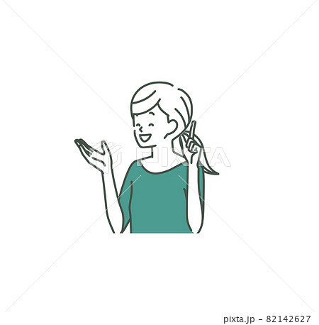 笑顔で話している女性-2色 82142627