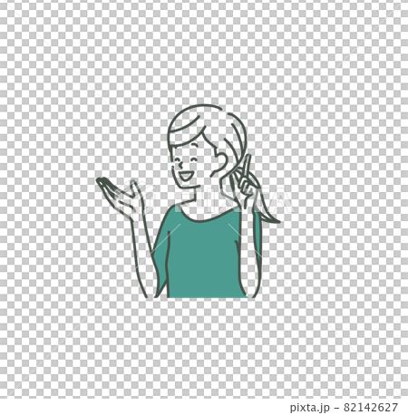 笑顔で話している女性-2色 82142627