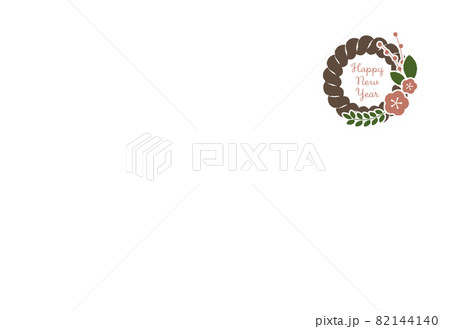 年賀状　happy new year しめ縄　背景写真フレーム 82144140
