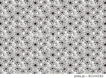 ボタニカル 花の背景素材 線画 ボタニカル 花の背景素材 線画 82144283
