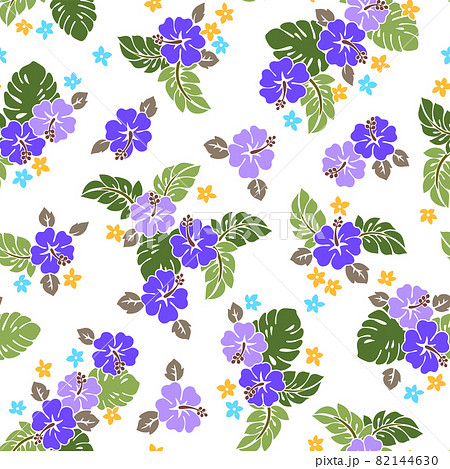 可愛いハイビスカスのトロピカルアロハ柄 可愛いハイビスカスのトロピカルアロハ柄 82144630