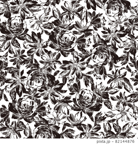 ラフタッチで描かれた花柄 82144876
