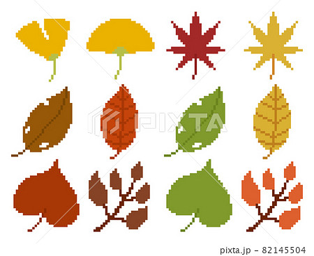落ち葉のピクセルアート 82145504