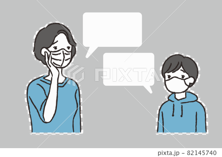 母子討論口罩問題 母子討論口罩問題 82145740