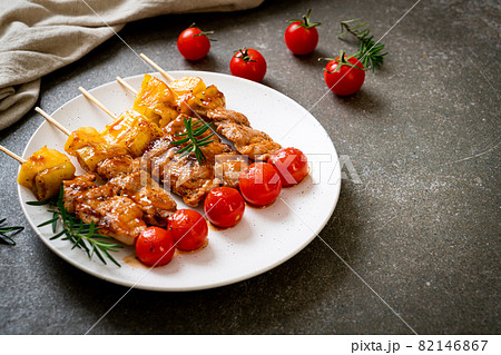 grilled pork barbecue skewer 82146867