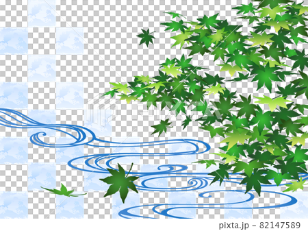 裝飾背景-藍色楓葉和自來水 82147589