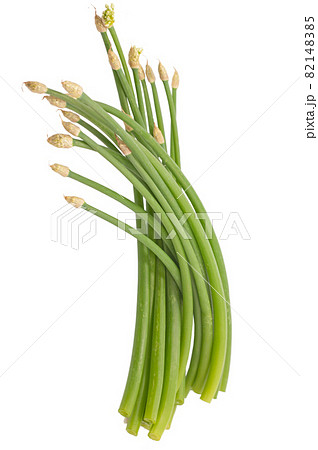 Chives flower or Chinese Chive isolated on white background 82148385