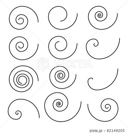 Set of simple spiral elements, vector graphic Set of simple spiral elements, vector graphic 82149205