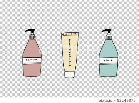 シンプルおしゃれなシャンプーセットイラスト 82149873