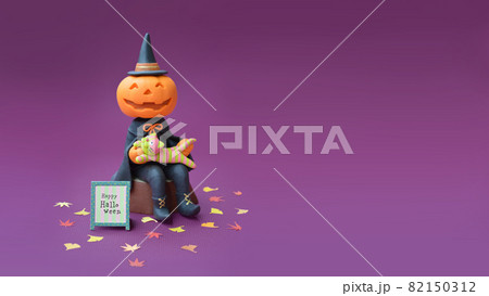 ハロウィン〜かぼちゃと猫　クレイアート 82150312