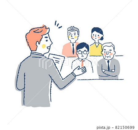 会議で話すビジネスパーソン 82150699
