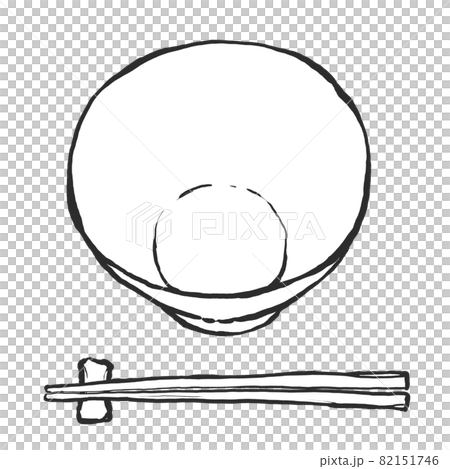 Hand-painted brush painting style illustration of bowl and chopsticks 82151746