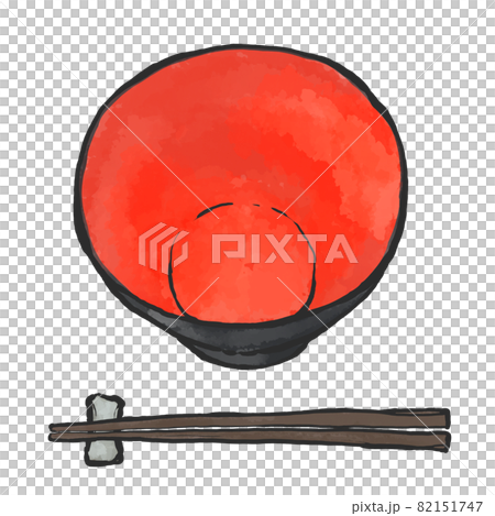 Hand-painted brush painting style illustration of lacquerware bowl and chopsticks Hand-painted brush painting style illustration of lacquerware bowl and chopsticks 82151747