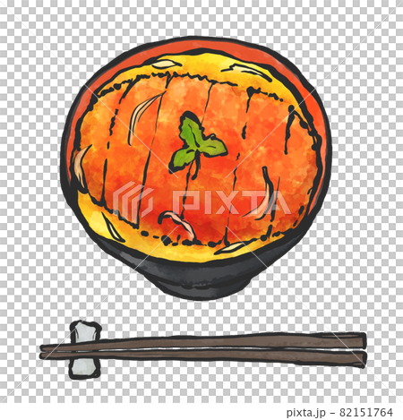 Katsudon 手繪毛筆繪畫風格插畫 82151764