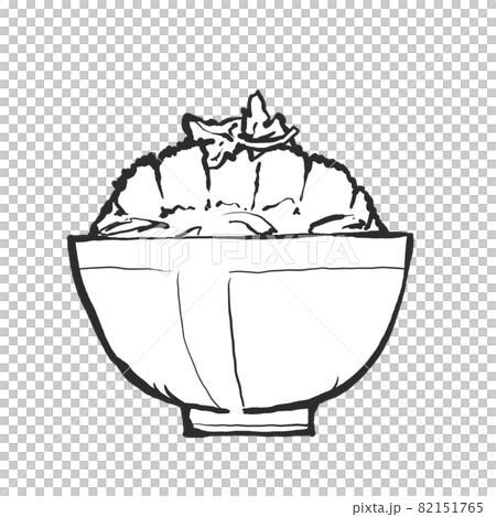 かつ丼の手描き筆絵風イラスト 82151765