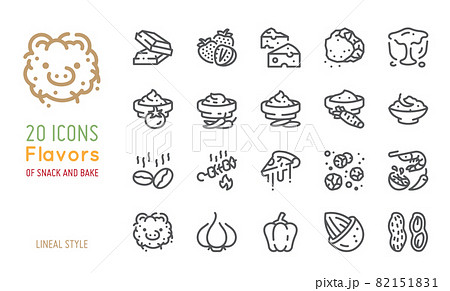 flovors icons for snack and bake vector 82151831