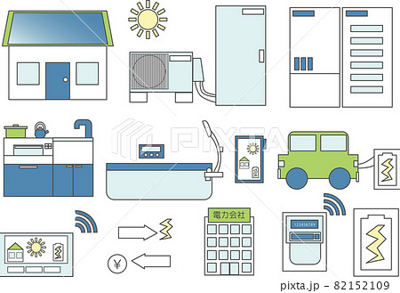 ナチュラルカラーの家庭エネルギーに関する家電セット 82152109