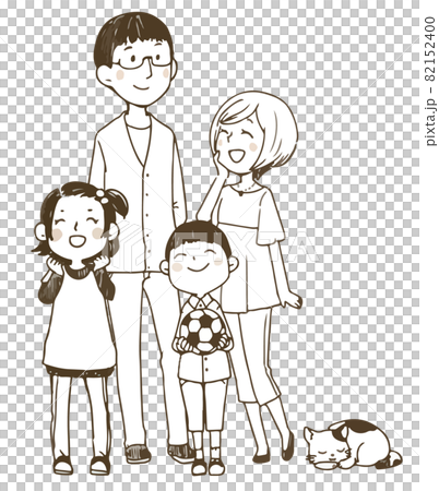 Standing picture of a family of four and one ① Standing picture of a family of four and one ① 82152400