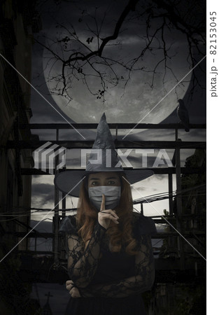 Halloween and coronavirus or covid-19 concept Halloween and coronavirus or covid-19 concept 82153045