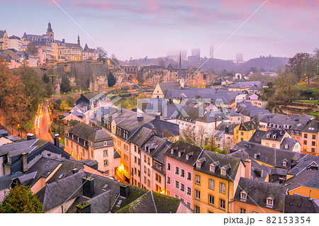 Skyline of old town Luxembourg City from top view Skyline of old town Luxembourg City from top view 82153354