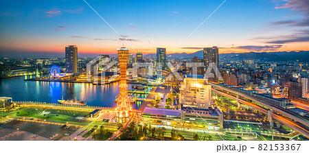 Skyline and Port of Kobe in Japan 82153367