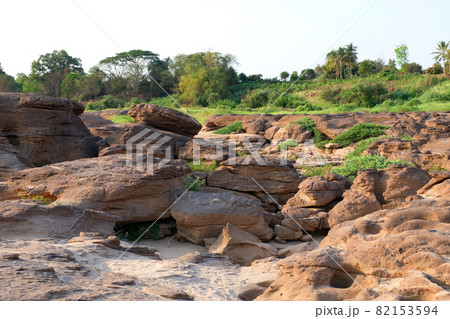 Stone mountain at Sam Phan Bok ,Grand canyon of Thailand 82153594