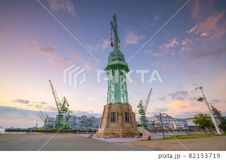 Famous Champs-Elysees and Arc de Triomphe at twilight in Paris 82153719
