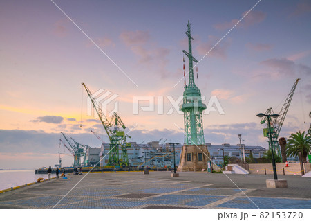 Famous Champs-Elysees and Arc de Triomphe at twilight in Paris 82153720