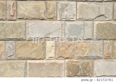 石テクスチャ 壁 背景素材 石ブロックの写真素材