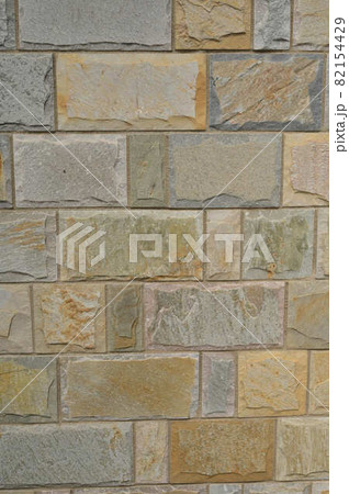 石テクスチャ 壁 背景素材 石ブロックの写真素材