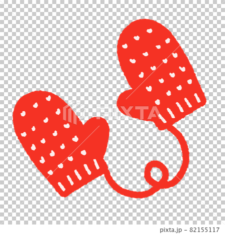 手描きの赤いミトン 82155117