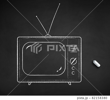 Vector chalk drawn illustration of old TV Vector chalk drawn illustration of old TV 82158380