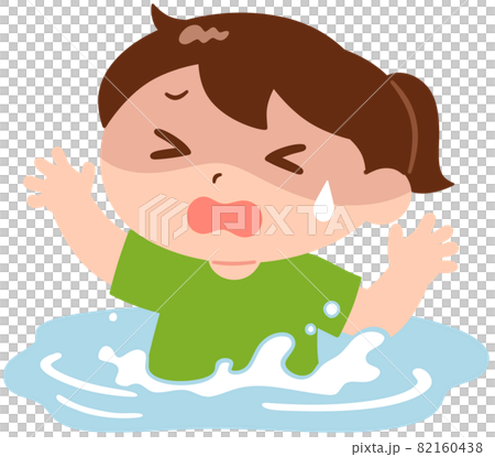 Girl drowning - Stock Illustration [82160438] - PIXTA